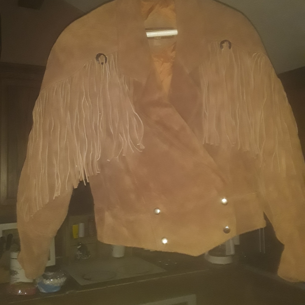 Rock/creek fringe leather jacket